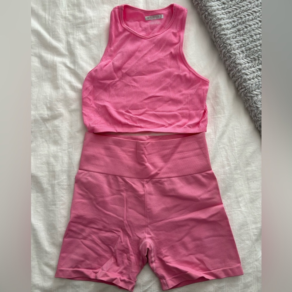 Pink matching workout set